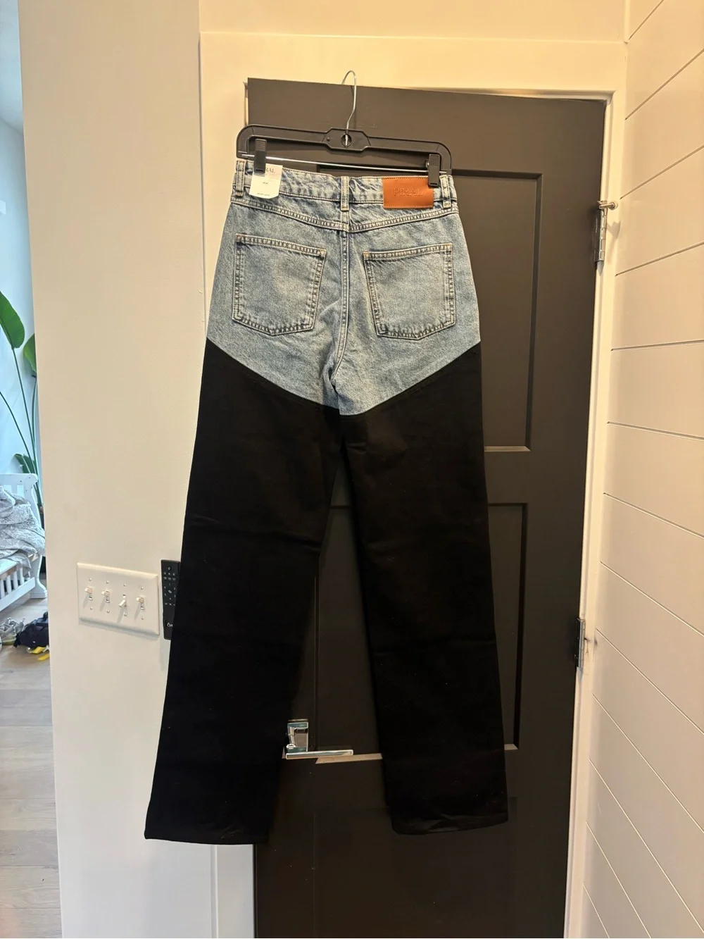 Piral Bicolor Chap Jeans Sz 4 / Small NWT denim black two tone high waist